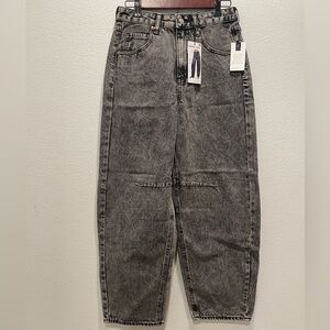 S.O.N.G Jeans Women Sz 5/27 Gray Barrel Leg High Rise Full Length Comfort NWT